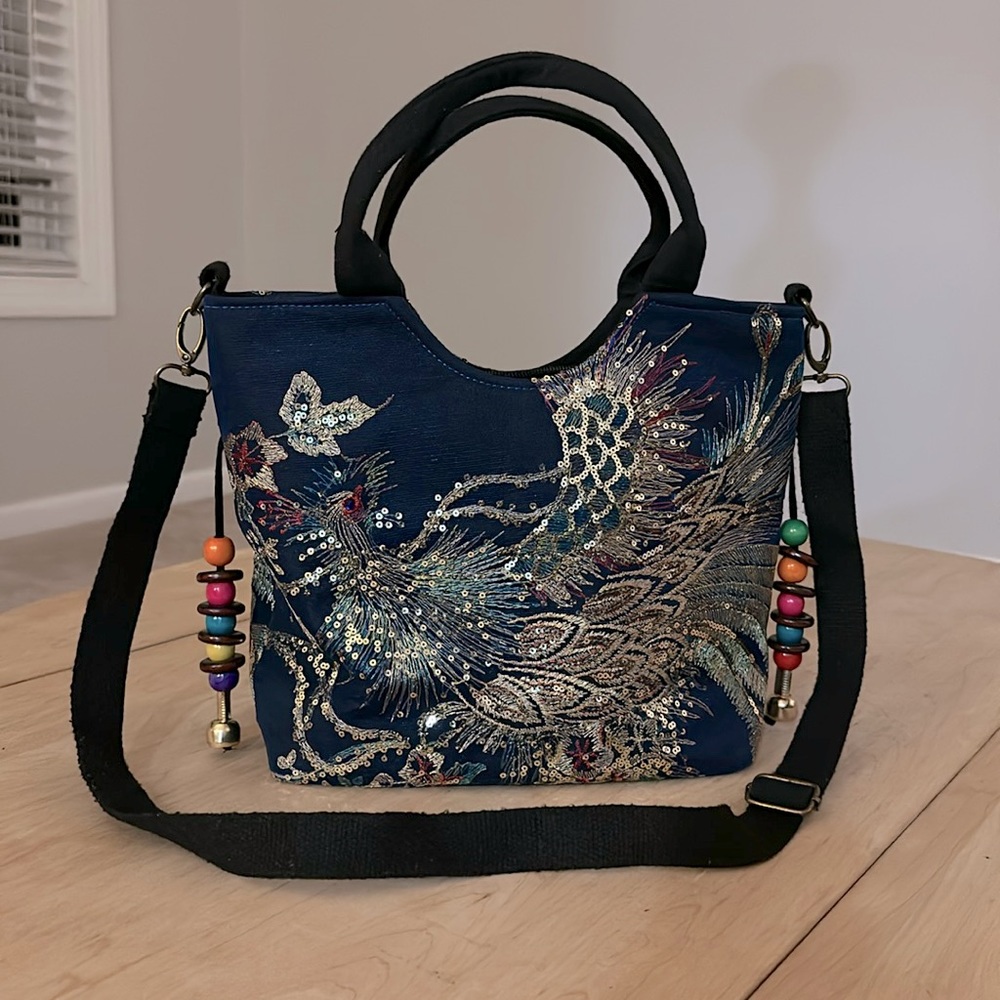 SEQUIN Peacock Purse